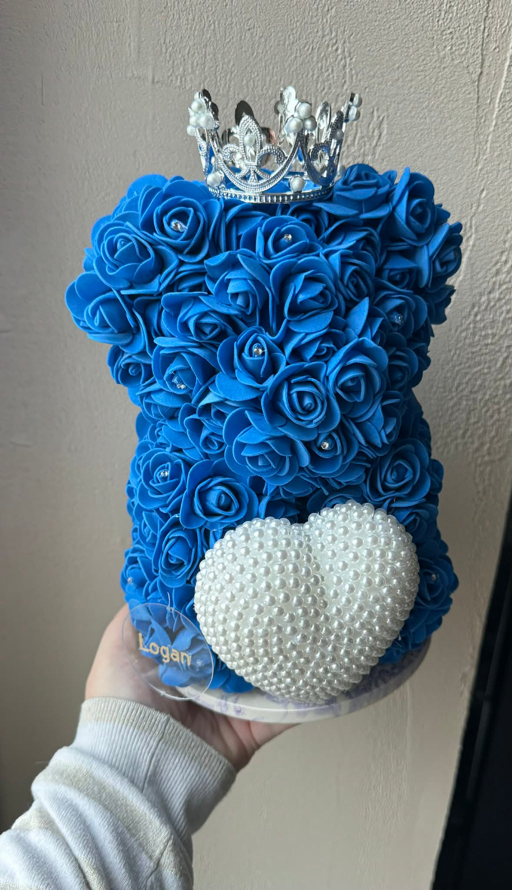 Petit ourson + socle jesmonite